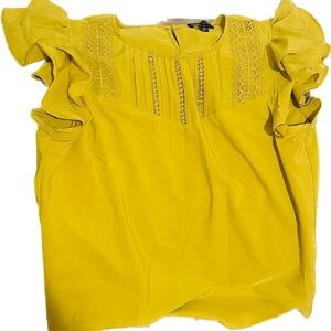 Elegant Yellow Ruffled Blouse